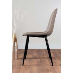 Furniturebox Solara Set of 2 Cappuccino and Black Faux Leather Dining Chair - Brown - Wilko - thumbnail 4