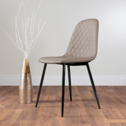 Furniturebox Solara Set of 2 Cappuccino and Black Faux Leather Dining Chair - Brown - Wilko - thumbnail 5