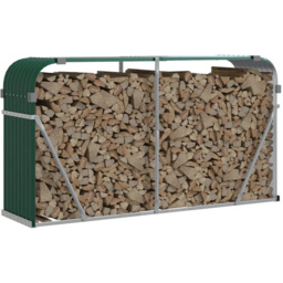 vidaXL Green Galvanised Steel Firewood Log Holder 100 x 180 x 45cm - Wilko - thumbnail 3