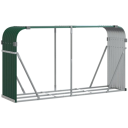 vidaXL Green Galvanised Steel Firewood Log Holder 100 x 180 x 45cm - Wilko