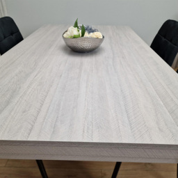 Portland 4 Seater Velvet Dining Set Grey and Black - Wilko - thumbnail 3