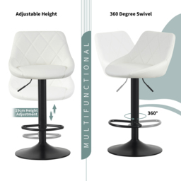 Stanley Cream Height Adjustable Kitchen Bar Stool with Footrest Set of 2 - MCC - Wilko - thumbnail 5