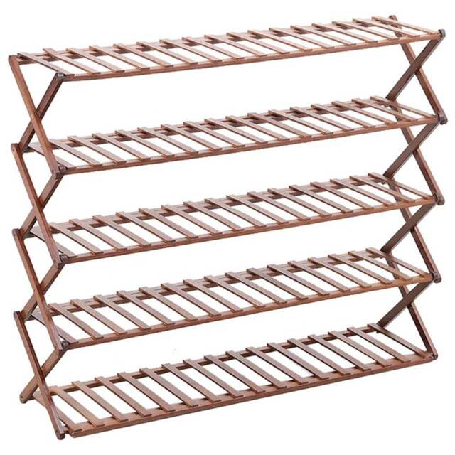 Living and Home Brown 5 Tier Bamboo Planter Stand 78cm - Size: 25 x 100 x 78cm - Wood - Wilko - image 1