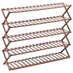 Living and Home Brown 5 Tier Bamboo Planter Stand 78cm - Size: 25 x 100 x 78cm - Wood - Wilko
