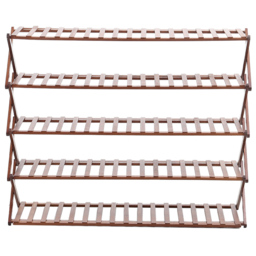 Living and Home Brown 5 Tier Bamboo Planter Stand 78cm - Size: 25 x 100 x 78cm - Wood - Wilko - thumbnail 4