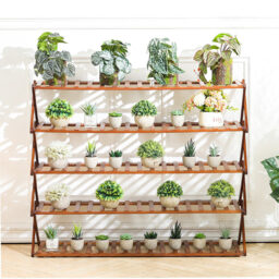 Living and Home Brown 5 Tier Bamboo Planter Stand 78cm - Size: 25 x 100 x 78cm - Wood - Wilko - thumbnail 7