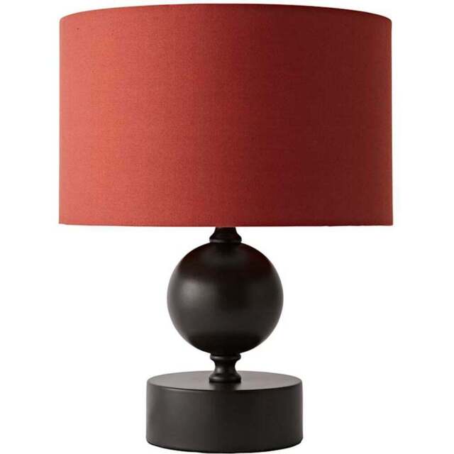 ValueLights Anthony Rust Drum Shade Candlestick LED Table Lamp with Bulb - Size: 32 x 25 x 25cm - Brown - Wilko - image 1
