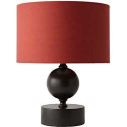ValueLights Anthony Rust Drum Shade Candlestick LED Table Lamp with Bulb - Size: 32 x 25 x 25cm - Brown - Wilko