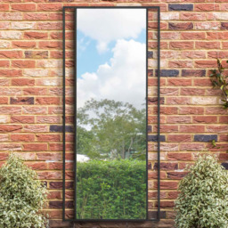 MirrorOutlet The Genestra Black Modern Wall and Leaner Garden Mirror 200 x 90cm - Size: 200 x 90 x 3cm - Wilko - thumbnail 3