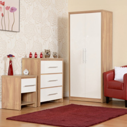 Seconique Seville White Gloss Light Oak 3 Piece Bedroom Furniture Set - Wilko - thumbnail 7