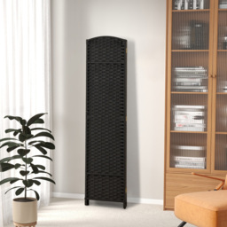 Costway 6 Panel Black Hand Woven Folding Room Divider - Size: 175 x 45 x 17cm - Wilko - thumbnail 5