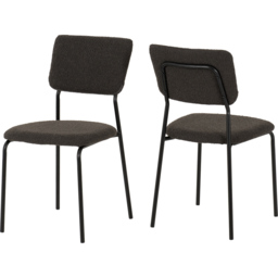 Seconique Sheldon Set of 4 Grey Boucle Fabric Dining Chair - Wilko - thumbnail 3