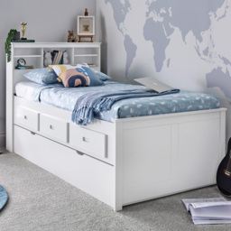 Veera Single White Guest Bed and Trundle - Bedmaster - Wilko - thumbnail 1