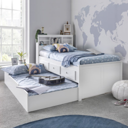 Veera Single White Guest Bed and Trundle - Bedmaster - Wilko - thumbnail 6