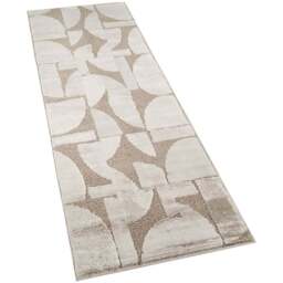 Desire Rugs Hamilton Mocha Abstract Motif Rug 60 x 220cm - Size: 220 x 60 x 1.3cm - Brown - Wilko - thumbnail 1
