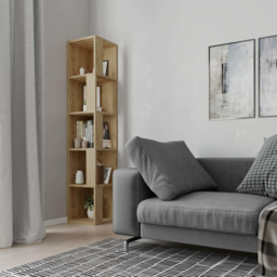 Decortie Piano 5 Shelf Natural Oak Effect Modern Corner Bookcase - Cream - Wilko - thumbnail 5