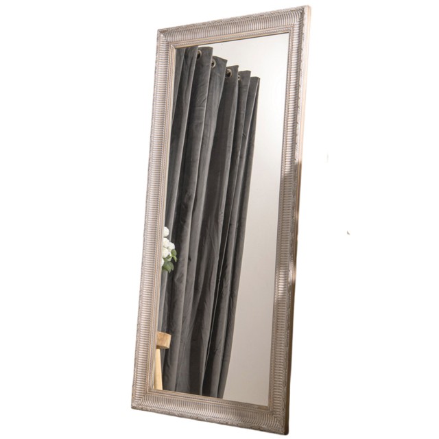 Iyla Carved Washed Wooden Mirror - Wilko - image 1
