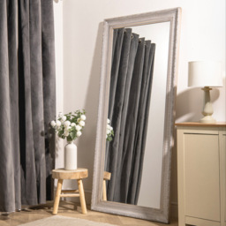 Iyla Carved Washed Wooden Mirror - Wilko - thumbnail 3