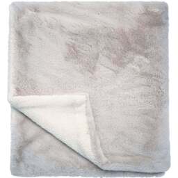 Helena Springfield Linen Plush Faux Fur Sherpa Fleece Throw 130 x 170cm - Size: 170 x 130 x 1cm - Wilko