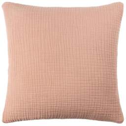 Yard Lark Pink Clay Muslin Cotton Cushion - Size: 45 x 45 cm - Yard Living - Wilko