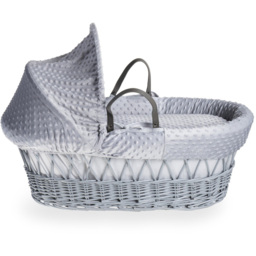 Clair De Lune Grey Dimple Grey Wicker Moses Basket with Rocking Stand - Size: 68 x 68 x 30cm - Wilko - thumbnail 5