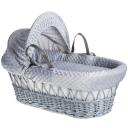 Clair De Lune Grey Dimple Grey Wicker Moses Basket with Rocking Stand - Size: 68 x 68 x 30cm - Wilko - thumbnail 6