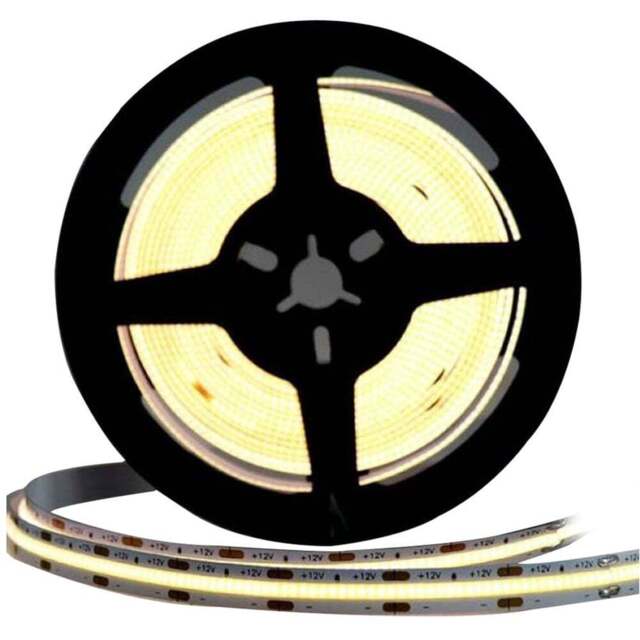 Ener-J 12V 3000K COB LED Strip Lights 5 meters - Size: 5m - White - Wilko - image 1