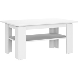 Shefa Line Element 900 Single Shelf White Coffee Table - Size: 43 x 90 x 55cm - Wilko - thumbnail 3