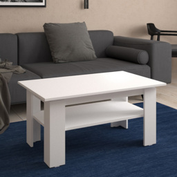 Shefa Line Element 900 Single Shelf White Coffee Table - Size: 43 x 90 x 55cm - Wilko - thumbnail 4