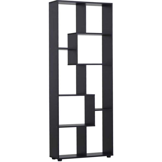 Portland 8 Section Tall Shelving Unit - Size: 70 x 24 x 178cm - Black - Wilko - image 1