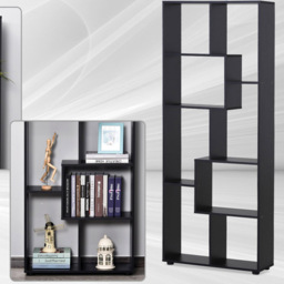 Portland 8 Section Tall Shelving Unit - Size: 70 x 24 x 178cm - Black - Wilko - thumbnail 4