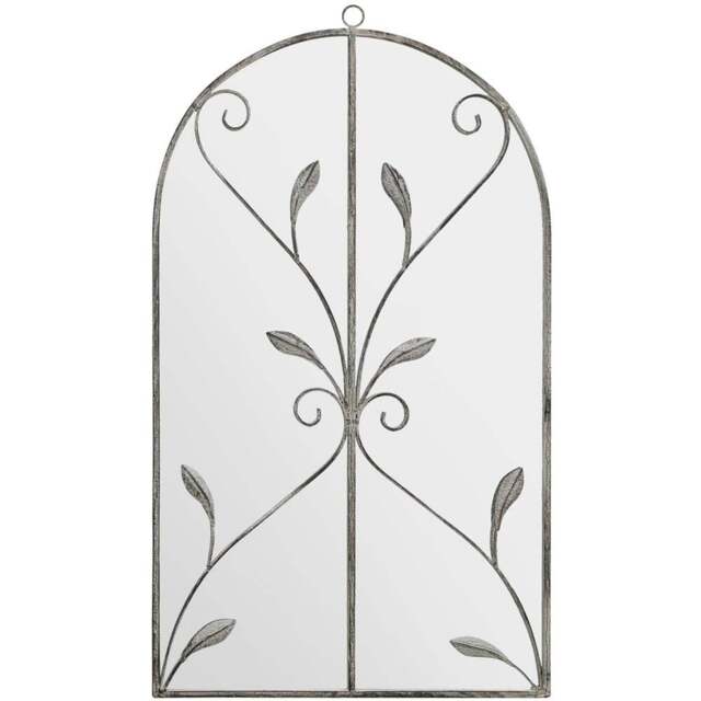 The Arcus Concrete Colour Arched Wall Mirror 80 x 46cm - Grey - MirrorOutlet - Wilko - image 1