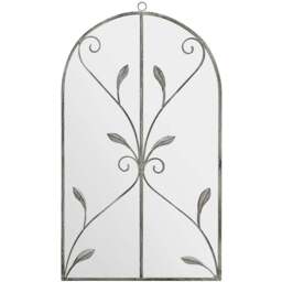 The Arcus Concrete Colour Arched Wall Mirror 80 x 46cm - Grey - MirrorOutlet - Wilko