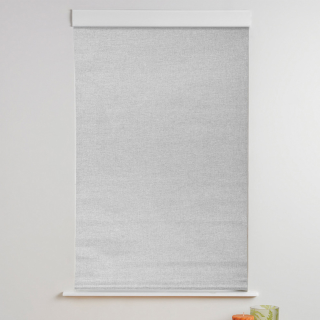 Textured Blackout Roller Blind Silver 90cm - Size: W 90 x D 160cm - Wilko - image 1