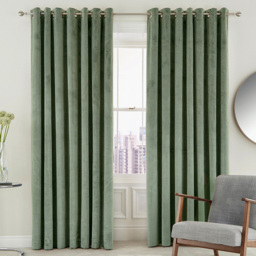 Helena Springfield Escala Lined Sage Curtains 229 x 229cm - Size: W 228 x D 228cm - Wilko