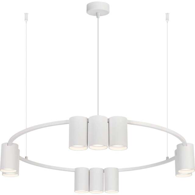 Milagro Genesis White Circle 10 LED Pendant Light - Size: 18 x 6 x 6cm - Wilko - image 1