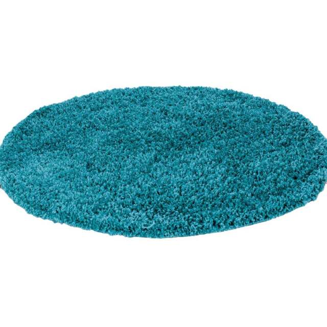 Desire Rugs Oxford Teal Plain Round Shaggy Rug 120 x 120cm - Wilko - image 1
