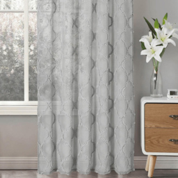 Velosso Tufted Grey Mariella Sheer Voile Panel Curtain 150 x 122cm - Size: W 150 x D 122cm - Wilko - thumbnail 4