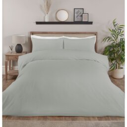 Divante Belgravia Super king Silver Waffle Duvet Cover and Pillowcase Set - Wilko - thumbnail 1