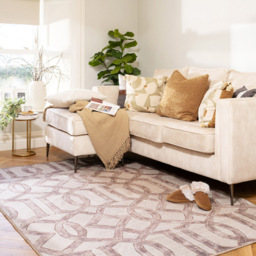 Kukoon Contemporary Abstract Soft Chenille Beige Washable Rug 120 x 170cm - Grey - Wilko - thumbnail 3