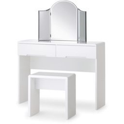 Julian Bowen Manhattan White Dressing Table Stool - Size: 30 x 45 x 46cm - Wilko - thumbnail 5