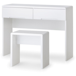 Julian Bowen Manhattan White Dressing Table Stool - Size: 30 x 45 x 46cm - Wilko - thumbnail 4