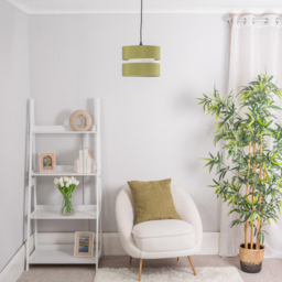 ValueLights Sophia 2-Tier Olive Green and White Small Ceiling Light Shade - Size: 19 x 26 x 26cm - Wilko - thumbnail 5