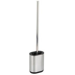 Silver Flat Toilet Brush Holder - Size: 12 x 53 x 8cm - Wilko
