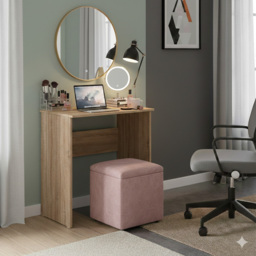 Shefa Luna Computer Desk with Keyboard Tray Sonoma Oak - Size: 75 x 68 x 50cm - Wilko - thumbnail 5