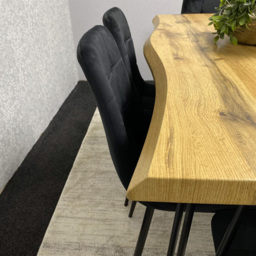 Kosy Koala 6 Seater Velvet Wooden Dining Set Black - Multi - Wilko - thumbnail 3