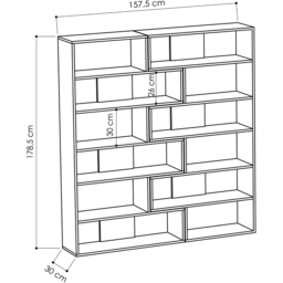Decortie Molly No.4 12 Shelf Anthracite Grey Tall Corner Bookcase - Wilko - thumbnail 6