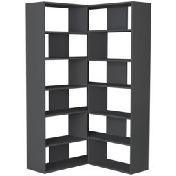 Decortie Molly No.4 12 Shelf Anthracite Grey Tall Corner Bookcase - Wilko - thumbnail 3
