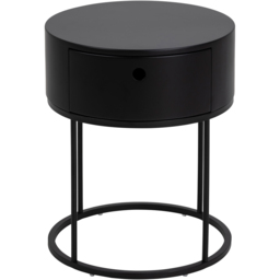 Florence Polo Single Drawer Black Round Bedside Table - Furniture To Go - Wilko - thumbnail 4