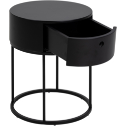 Florence Polo Single Drawer Black Round Bedside Table - Furniture To Go - Wilko - thumbnail 5